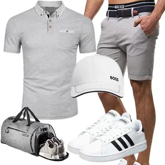 Mit Trennfächern Outfit mit Grau Fitgriff "Perfekt für den Sommer"