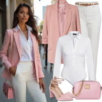Outfity pro léto Párty s Bílá/Krémová Halenka se Stojatým Límcem/Žehlení odolná blůza/Blůza s nášivkou na lokti/Blůza s knoflíčkem/Crash blůza/Halenkové Body/Halenka s Dlouhým Rukávem/Oversize Halenka/Slip-on Halenka/Oversize Muselínová Blůza/Businessová Halenka VERO MODA "Lehký outfit"Look: Bar, Křest, Koncert, Škola, Banka, Svátek cukru, Pohřeb, Biřmování, Chatky, Večeře, Párty, Scéna, 40. narozeniny