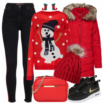 Outfit mit Schwarz Jeans Superdry "Snowman"