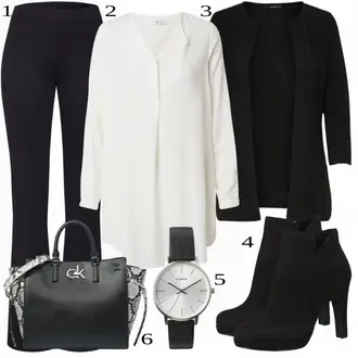 Outfit s Černá Rozšířené legíny/Zvonové Legíny/Rozšířená Kalhoty/Zvonová Kalhoty Only "Business vzhled"