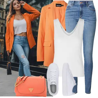 Outfit mit Blau/Hellblau Hose Große Größe/Jeans mit Schlitz/Low Rise Jean/Push up Jeans/Regular-Fit Jeans/Lederjacke/Slim Fit Jeans/Schlupfjeans/Cuir Chaussures/男士皮夹克/Winterjacke qs "Sommer Look"