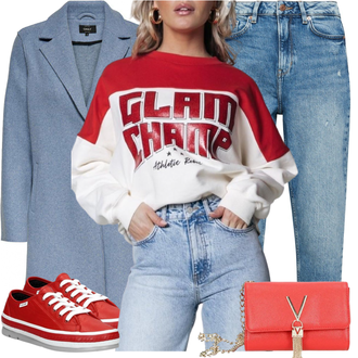 Outfit met rood Sneaker wolky "Outfit Voor De Herfst"