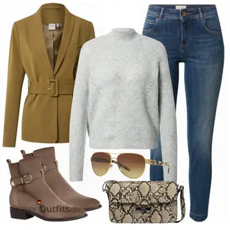 90er Outfit mit Blau/Dunkelblau/Hellblau Winterjacke/Herren Lederjacke/Leder Schuhe/Slim Fit Jeans/Lederjacke/Push up Jeans/Jeans mit Schlitz/High Waist Jeans/Cropped Jeans/Caprijeans/Knöchelstiefel/Damen 7/8-Länge Jeans/Jeans Leggings/Jeggings/Skinny Hose sessun "Cooles Herbst Outfit"Look: Uni, 90er, Coole, Schön, Old Money