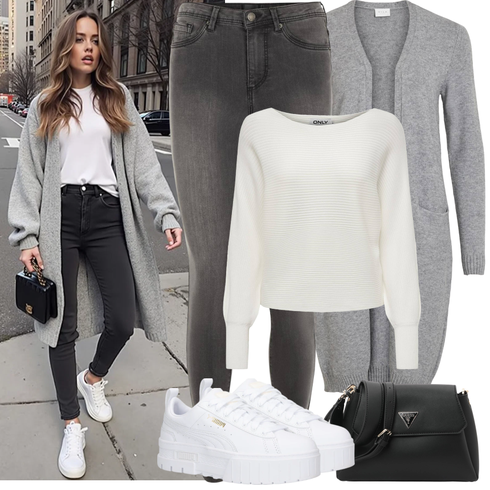 Comment poter Gris/Gris clair/Gris foncé Tricot Grande Taille/Tunique/Manteau/Robe Grande Taille/Cardigans Longs/Cachemire-Cardigan/Cardigan d'Hiver/Cardigan en Laine Vila avec Gris/Gris clair/Gris foncé Tricot Grande Taille/Tunique/Manteau/Robe Grande Taille/Cardigans Longs/Cachemire-Cardigan/Cardigan d'Hiver/Cardigan en Laine Vila
