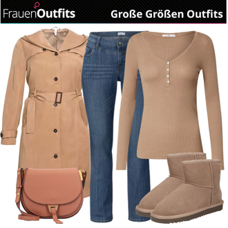 Outfit mit Braun Stiefel ESPRIT "Perfekt Für Mollige"