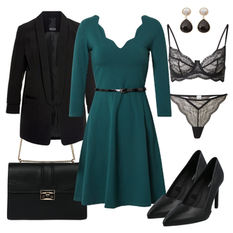 Outfit mit Schwarz High Heel Calvin Klein "Abend Outfit"