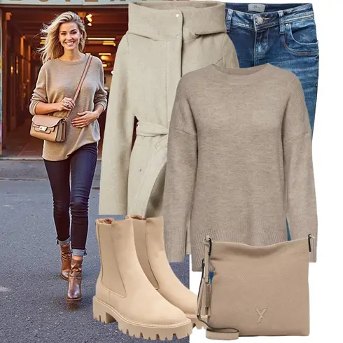 Blau/Beige Hose Große Größe/T-Shirt/Jeans mit Schlitz/Low Rise Jean/Low Waist Jean/Slim Fit Jeans/Straight Leg Jean/Winterjacke LTB kombinieren
