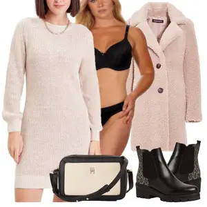 Outfit met Oranje/Beige/Purper/Donkerblauw/Zwart Minimizer bh/Body zonder beugel/Beugelbody/Balconette bh/Underwire bh/Beugel BH's/Beugel BH slip After Eden "Perfect Voor De Winter"