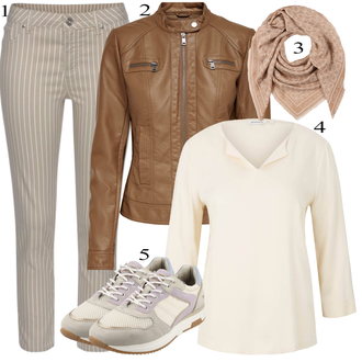apranga su Ruda Odinė Striukė Only "Podzim Outfits"