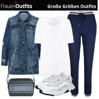 Herbst Outfit mit Mantel/Jacke/Pullover/Jeansjacke Angel of Style "Praktische Große Größen Outfits"
