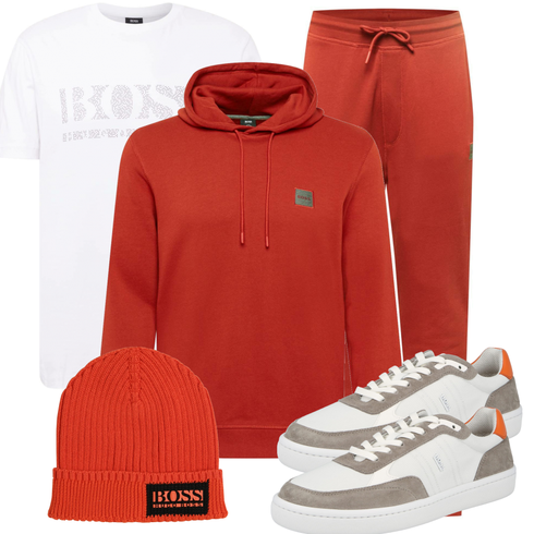 Rot Accessoire Hut Boss kombinieren