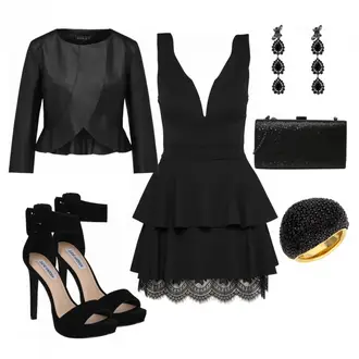 Outfit mit Dunkelgrün/Grün Blazer Kleid/Cord Kleid/Herbstkleid/Samtkleid/Winterkleid/Samtjacke/Teddy Jacke/Ajourstrickjacke/Kunstpelzjacke/Boucle Jacke/Schlupfjacke/Herbstjacke/Pelzjacke Wal g. "BlackPower"