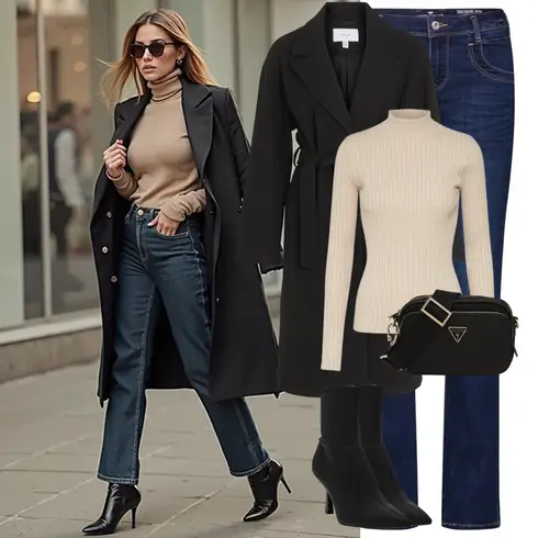 Comment poter Bleu foncé/Bleu/Violet Jeans Chemise Formelle/Jean Fuselé/Veste d'Hiver/Chaussures de sport/Jean Coupe Slim/Jean Coupe Droite/Jean Coupe Régulière Tom Tailor avec Noir Long manteau/Manteau D'été/Trench Manteau/Manteau de Laine/Women's Trenchcoats/Manteau en Cachemire/Manteau Mi-long/Manteau en Laine Vila