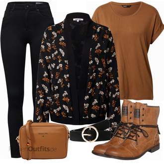 Outfit mit Schwarz Lederjacke/Cord Legging/High Waist Legging/Strick Legging/Gefütterte Leggings/Lederjacke/Thermohose/Treggings/Warme Leggings/Biker Jeans/Thermojeans VERO MODA "Leichtes Outfit"