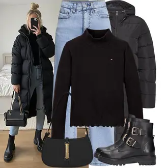 Jeans Outfits Elegant met beige/zwart/wit/bruin Schooltas/Brief Portemonnee/Schoudertas/Crossbodytas/Draagtas/Baguette tas Seidenfelt "Modieuze lente-outfit"Look: GoGo, Stijl, Jaren 20, Chique, Klassiek, Elegant, Edele, Glamoureus