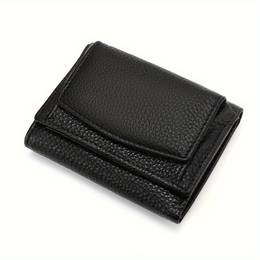 Synthetic Leather Trifold Wallet For Women, Card Case Holder With Coin Pocket, Snap Closure, Polyester Lined - Wet , Card Storage Wallet