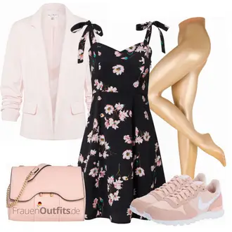 Schicke Outfits Sommer mit Beige/Gold Strumpfhose Große Größe/Nylonstrumpf/Feinstrumpfhose/Anti-thrombose Strumpf/Kompressionsstrumpf Falke "Schickes Sommer Outfit"