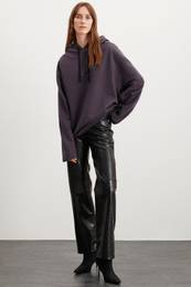Marylou Women's Oversize Fit Hooded Purple Sweatshir