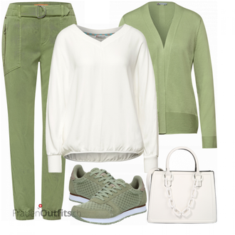 Outfit mit Grün Schuh Sneaker WODEN "Frühlingsoutfit"