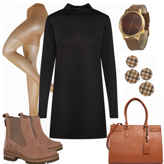 Outfit mit Braun Stiefel Timberland "AbendOutfit"