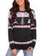 Irevial Weihnachtspullover Damen Lustig Langarm Ugly Christmas Sweater Hässliche Weihnachtspulli Langarm Weihnachten Pullover Rentier Strickpullover Winter