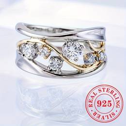 1pc Women' Ring Synthetic Ring 3.7g S925 Pure Silvery Daily Casual Party Ring Jewelry Gift