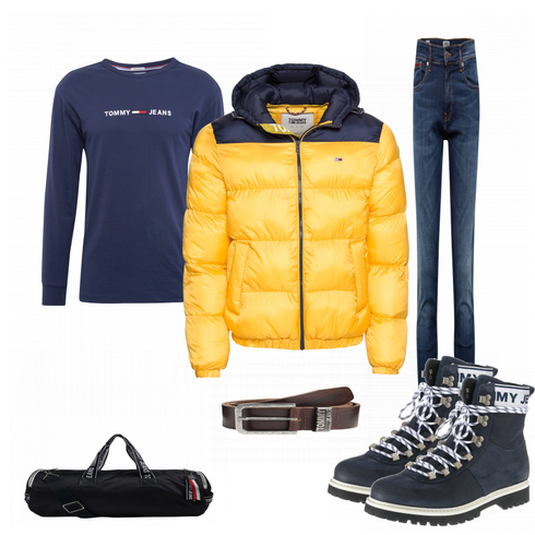 Blau Schuh Stiefel Tommy Jeans kombinieren