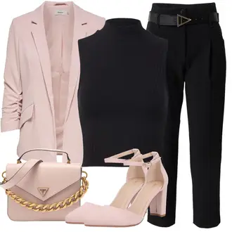Outfit s Růžová/Béžová/Modrá Dlouhé Kardigany/Taška Přes Rameno/Doplňek/Dlouhá tylová sukně/Dlouhý Zimní Kabát/Dlouhé Šaty Guess "Módní jarní outfit"