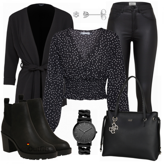 Winter Outfits mit Schwarz/Dunkelblau/Dunkelgrau Lederjacke/Blazerjacke/Blusenblazer/Boyfriend Blazer/Eleganter Blazer/Strick­blazer/Longblazer/Oversize Blazer/Kurzblazer/Sweatblazer/Lederjacke für Männer/Lederjacke Sisters Point "Only"