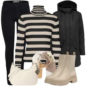Wasserdicht Outfit mit Schwarz/Dunkelgrau/Grau Regenjacke/Funktionsjacke/Parka-übergangsjacke/Wachsjacke/Winter Parka/Goretex Mantel/Kapuzenmantel/Parka/Regenmantel/Regenmantel & Funktionsmantel/Dreiviertellanger Mantel Only "Perfekt Für Den Herbst"