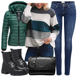 Echtleder Outfit mit Schwarz/Dunkelblau Klassischer Stiefel/SchnürStiefelette/SpringerStiefel Tamaris "Modischer Look für den Herbst"