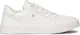 White leather sneakers with gold elements