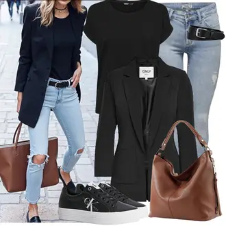 Outfit mit Schwarz/Grau/DunkelGrau Lederjacke/Oversize Blazer/Lederjacke/Longblazer/Smoking Blazer/Lederjacke für Männer/Boyfriend Blazer Only "Modisches Freizeit Outfit"