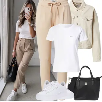 Outfit sa Crna/Ljubičasta/Pink Torba Ured Za Torbu/Torbica/Poslovna Torba/Shopper Torba "Jarní outfit"
