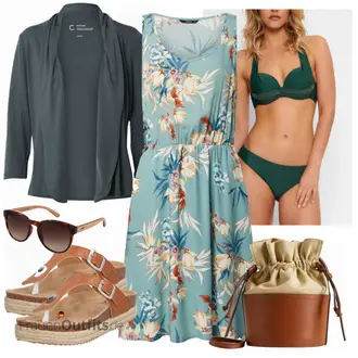 Party Outfits mit Grau Kleid Große Größe/Blusenkleid Only "Sommerliches Freizeit Outfit"