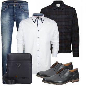 Business Outfits mit Blau Jeans Jack & Jones "Casual Business Outfit"