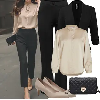 Business Outfits Große Größen mit Schwarz Hose Große Größe/Leggings Große Größe/Bootcut Pant/Flared Leggings/Ausgestellte Hose/Schlaghose Leggings/Hose mit Schlitz JdY "Eleganter Look"