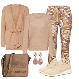 Outfit mit Rosa/Beige/Blau Sneaker Geox "S Oliver"