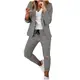 Awrvia Damen Blazer Sportlich Elegant Hosenanzug Business Anzug Set Zweiteiliger Formal Anzugjacke Slim Fit Hose Revers Büro Outfits Mode 2 Stück Jacke Festlich Mantel Lässige Sweatblazer
