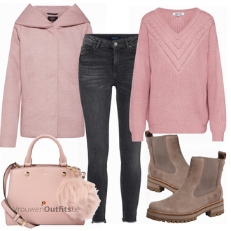 Outfit met bruin Laars Timberland "ABOUT YOU Trui Emilia"