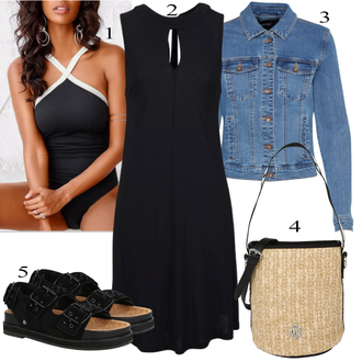 apranga su Mėlyna Džinsinė Striukė VERO MODA "Letné Outfit"