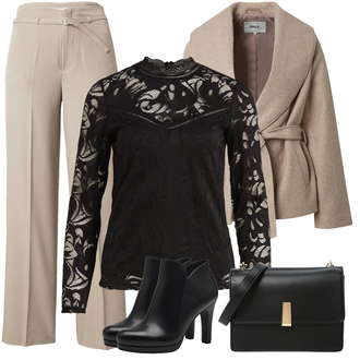 Invité de mariage tenues avec Marron/Beige/Kaki Pantalon à Plis Devant/Pantalon Marlène/Pantalon Paperbag/Pantalon Business/Pantalon de Costume Only "Tenue de loisirs d'hiver"