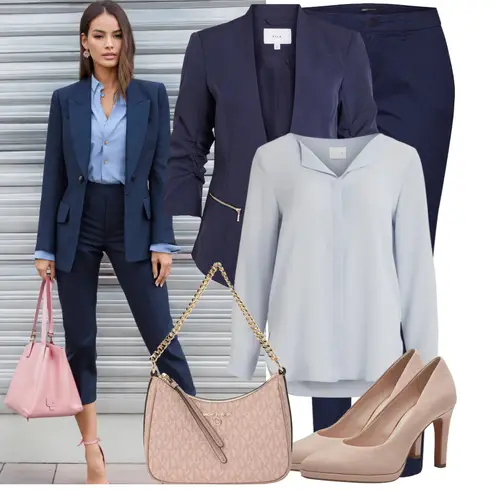 Comment poter Bleu clair/Bleu Body Chemise/Chemisier à Manches Longues/Chemisier à Bouton/Chemisier Long/Chemisier à Col Montant/Chemisier Oversize/Chemisier-tunique/Chemisier à Enfiler/Chemisier Grande Taille Vila avec Bleu foncé/Bleu clair Costume Blazer Boyfriend/Veste en Cuir pour Homme/Blazer Chemisier/Blazer Casual/Blazer Élégant/Veste de Blazer/Veste en cuir pour hommes/Blazer Court Vila