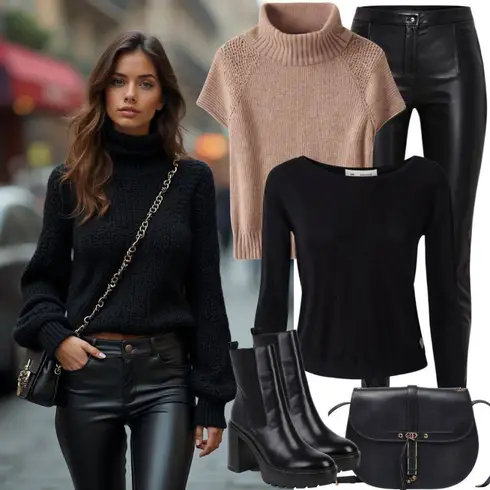 Schwarz Winter Stiefelette/Plateau Stiefel/High Heels Stiefel/PlateauStiefelette/Leder Stiefelette/Gefütterte Stiefelette/Klassische Stiefelette Elara kombinieren mit Schwarz Klassische Länge/Crop Top/Strick Top/Strickshirt/Langarm-Shirt/Partytop/Hemdoberteil/Kurzes Oberteil/Rollkragenshirt/Basic Pullover/Crop Pullover/Cut Out Pullover/Feinstrickpullover/Rundhals Pullover/Einfacher Pullover/Rollkragenpullover Noisy may