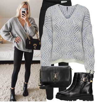 Jeans Outfits Elegant met zwart Lederen Jas/Dames 7/8 Lengte Jeans/Biker Jeans/Jeans met Split/Push up Jeans/Slim Fit Jeans/Lederen Schoenen/Sweat Jeans/Thermo Jeans Noisy may, beige/bruin/zwart Herentas/Baguette tas/Riemtas/Handtas/Brief Portemonnee PATRIZIA PEPE "Modieuze lente-outfit"Look: Casual, Klassiek, Elegant, Modern, Prachtige, Premium, Naadloos, Simpel, Unisex, Slimme Zaken, Chill, Stijl, Elegante, Comfortabele, Chique, Edele, Pompeus, Schorpioen, Koel, Kantoor