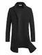 COOFANDY Mantel Herren Wintermantel Lang Warm Herrenmantel Reverskragen Trenchcoat Business Winterjacke mit Taschen Schwarz M