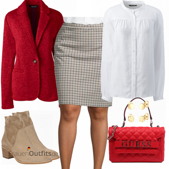 Outfit mit Braun Leder Stiefelette/Klassische Stiefelette Paul Green "Business Look für Damen"