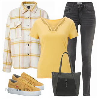 Outfit mit Grau Sommerjacke Gina Tricot "Schönes Frühlingsoutfit"