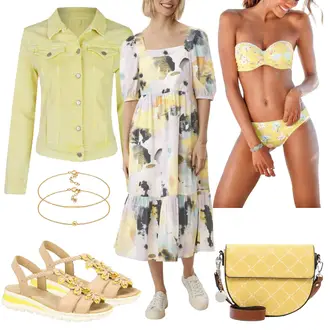 Outfit mit Beige Jeansjacke Angels "Schöner Sommer Look"