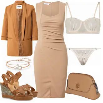 Schicke Outfits Französische mit Rosa/Weiß/Beige Großer Cup ow collection "Schickes Business Outfit"Look: Uni, Babydoll, Disco, Französische